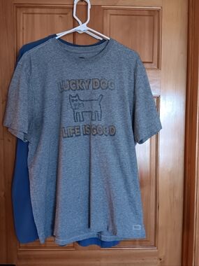 Bundle Life Is Good Gray and Blue T Shirts